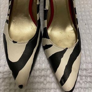 Kelly and Katie zebra print red heel shoes